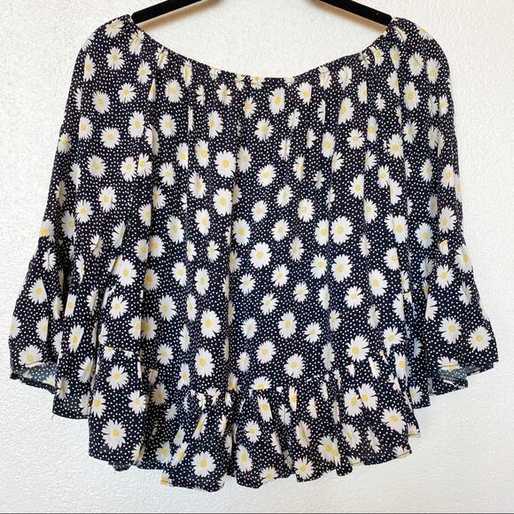 Topshop Off the Shoulder Daisy Dot Top Size 4 - Picture 10 of 10